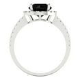 thumbnail image 4 of Clara Pucci 14K White Gold 1.8ct Onyx Halo Ring for Women, 4 of 8
