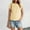 Light Yellow, variant on SNKSDGM Women's Plus Casual Easter Shirts Womens Tops Short Sleeve Women's Summer Short Sleeved T Shirt Solid Color Covered Sleeve Top Women's Tops Long Sleeve