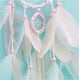 thumbnail image 3 of Atrapasueños de una pieza (púrpura con luces) Atrapasueños de medio círculo con plumas Atrapasueños de hadas hecho a mano Estilo indio Decoración para colgar en la pared para sala de estar Dormitorio, 3 of 5