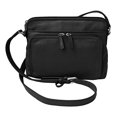 thumbnail image 1 of Genuine Soft Leather Cross Body Bag with Front Organizer Wallet,Black, 1 of 2