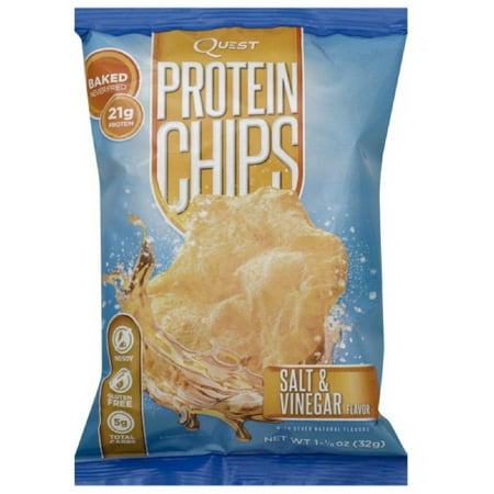 Quest Chips, 21 Grams of Protein, Salt & Vinegar, 1.125 Oz, 24 Ct