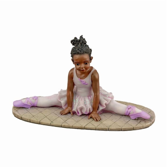 Ebony Treasures African American Ballerina Splits Collectible Figurine, 4" H