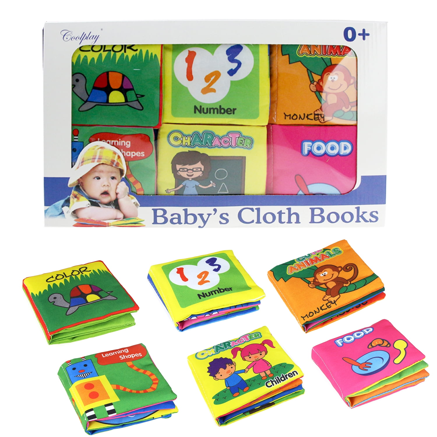 Baby Cloth Books with Rustling Sound Soft Cognitive Book for Infants 0-12 Months Pack of 6