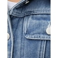 thumbnail image 5 of Women Denim Jackets Faux Fur Collar Fleece Lined Winter Thicken Denim Trucker Jacket S Blue, 5 of 6