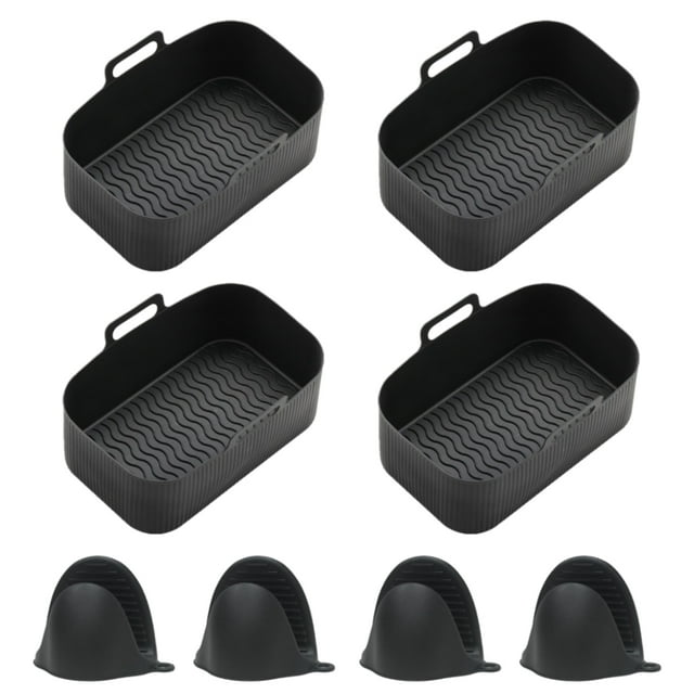 Revestimiento de silicona para cesta de freidora de aire, freidora de aire reutilizable para accesorios de horno de freidora de aire seguros para alimentos