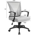 thumbnail image 6 of Homall Mid Back Office Chair Computer Ergonomic Mesh Chair Adjustable Mesh Chair with Armrest, Gray, 6 of 7
