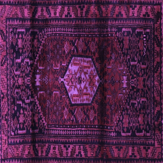 Ahgly Company Indoor Square Persian Purple Traditional Area Rugs, 8' Square