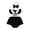 Black-IQAC, variant on Vdoaml Baby Girls 2pc Halloween Outfits Infant Flutter Sleeve Dress Romper Bow Headband Set Fall Ghost Print Bodysuit 0-3 Months Black