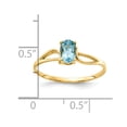thumbnail image 3 of Solid 14k Yellow Gold 6x4mm Oval Blue Topaz Engagement Ring Size 8, 3 of 6