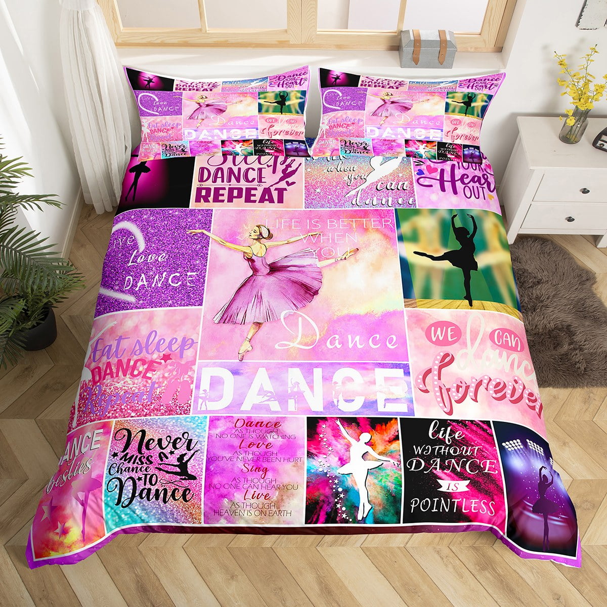 YST Dancer Duvet Cover for Kids Girls,Ballerinas Dance Girl Gift