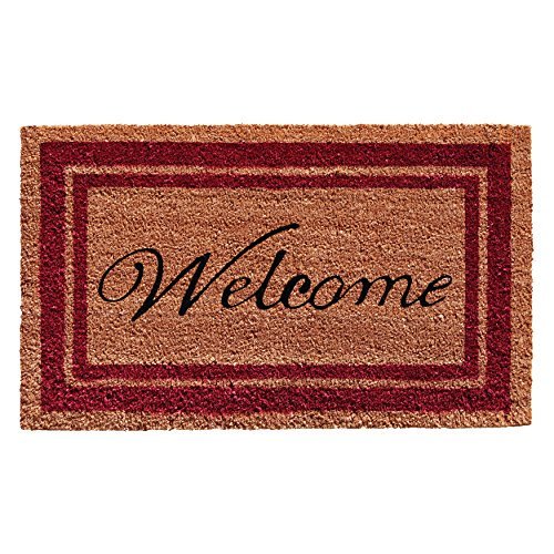 Home & More Border Welcome Doormat 18" x 30" (Burgundy)
