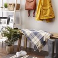 thumbnail image 6 of Contemporary Home Living 4' x 5' Blue and Beige Rectangular Essential Woven Plaid Throw, 6 of 7