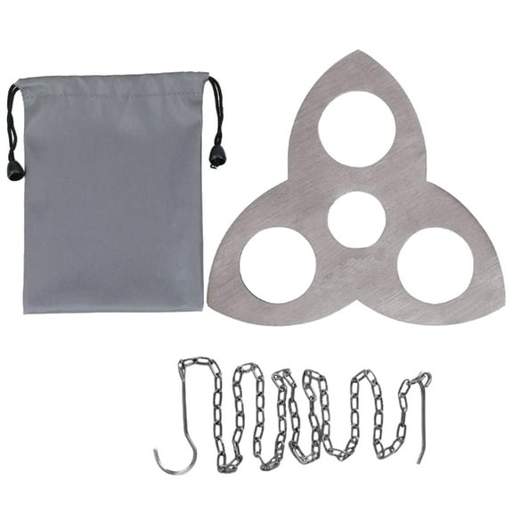 Camping Tripod Board, Turn Branch into Campfire Tripod, Stainless Steel Campfire Support Plate with Adjustable Chain