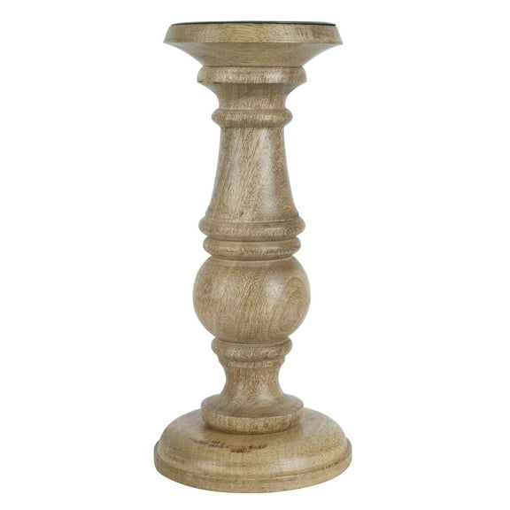 8 Pack: 10" Wood Carved Pillar Candle Holder by Ashland