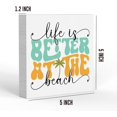 thumbnail image 3 of Zomyto 5x5 Inches Beach Decor Beach Gifts Wood Box Signs Ocean Coastal Decor Summer Decorations for Home Beach Desk Decor Wooden Box Signs for Tabletop Bookshelf Centerpiece Office Kitchen, 3 of 6