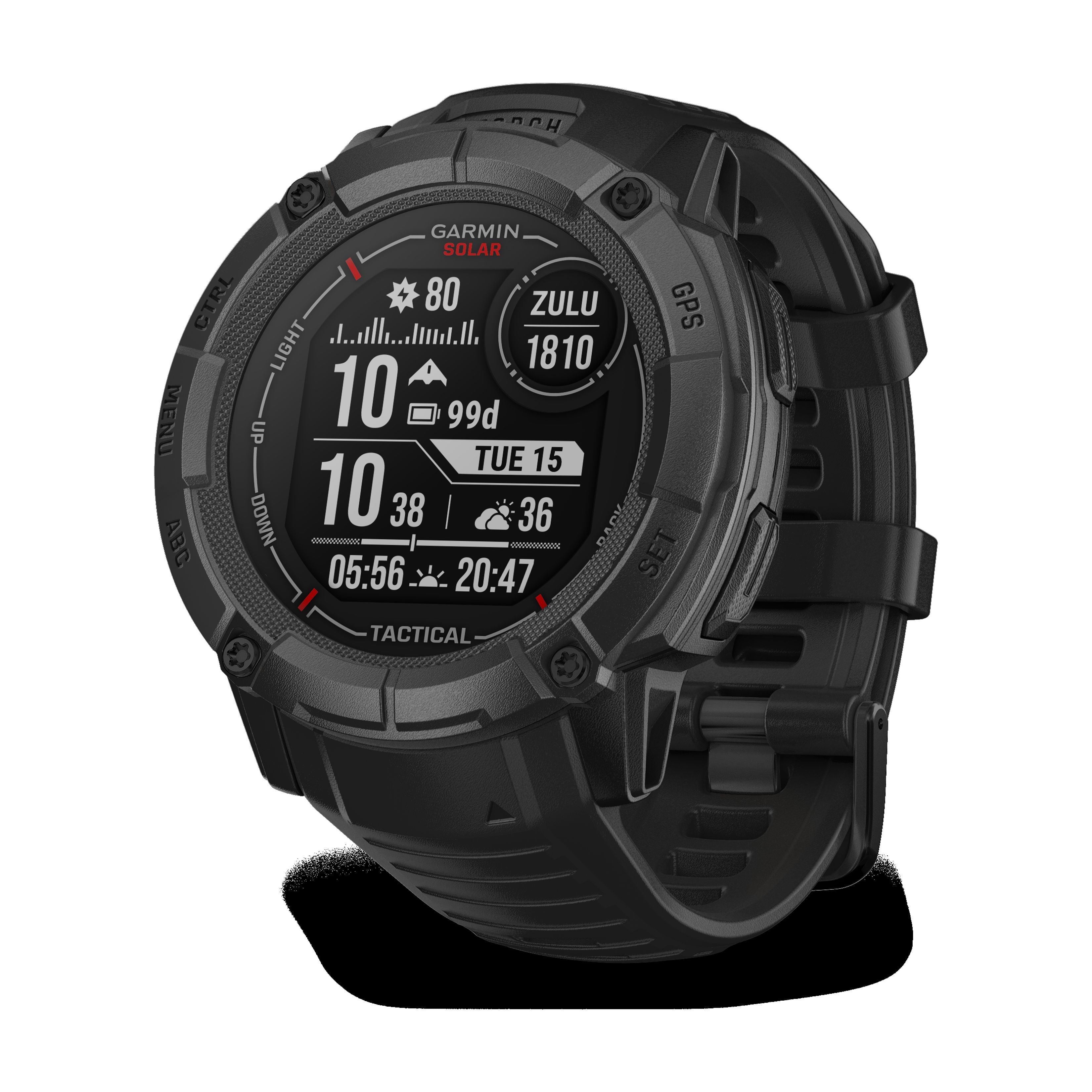 Garmin Instinct 2X Solar - Tactical Edition Black Smart Watch Bundle with Accessories