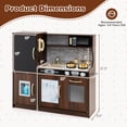 thumbnail image 3 of Costway Kid’s Pretend Play Kitchen Toddler Kitchen Playset with Blackboard Brown, 3 of 11