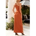 thumbnail image 3 of Vestido PRETTYGARDEN Maxi Marrón de Un Hombro con Tirantes Finos Talla S, 3 of 7