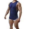 thumbnail image 5 of Yuemengxuan Men’ s Casual Comfortable Solid Color Round Collar Sleeveless Pullover+ Short Pants, 5 of 9