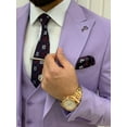 thumbnail image 4 of GENT WITH Men’s Light Purple 3 Piece Slim Fit Suit, Italian Designed Coat Pants, Wedding Groom Party Wear Suit, 4 of 6
