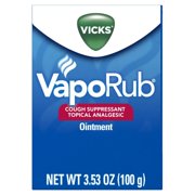 Angle View: 3.53oz Vicks Vaporub Cough Suppressant Topical Analgesic Ointment Fast Relief