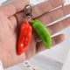 thumbnail image 5 of Sonducket Cadena anillo Chilli portátil casa coche llavero portátil mochila bolso colgante llavero colgante joyería mujer hombre Accesorios de disfraces Verde amarillo, 5 of 6
