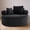 Black + Primary Living Space + American Design + Fiber Foam and Polyester Fiber Pad + Velvet + Foam+Spring, variant on Round Sofa Bed with Memory Foam Sectional Couches for Living Room, Cloud Couch with three pillows, Black