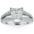thumbnail image 1 of 1 1/3Ct Princess Cut Split Shank  Diamond Engagement Ring 14K White Gold, 1 of 3