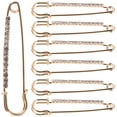 thumbnail image 2 of SHISUYAN 12Pcs Clothes Fixing Pins Rhinestone Safety Pins DIY Safety Pin Safety Brooch Clothing Pins, 2 of 9