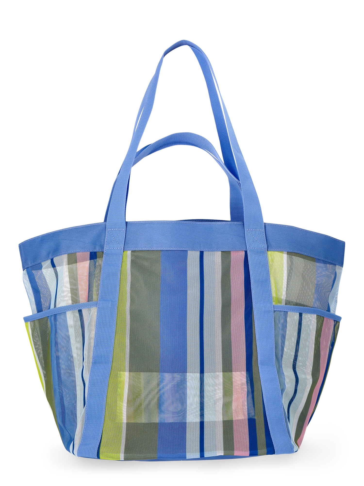 No Boundaries Women's Mesh Tote Bag, Multicolor Stripe