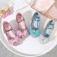 thumbnail image 3 of Ticikt Girls Dress Shoes Glitter Princess Shoe Flower Mary Jane Low Heels Party Wedding Prom Footwear for Toddler Kids,Color:Pink, 3 of 5