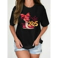 thumbnail image 2 of Women's "Year Of The Snake 2025" Printed T-Shirt, Fashion Party Daily Casual Comfortable Crew Neck Sport Short Sleeve T-Shirt, 2 of 7