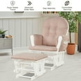 thumbnail image 5 of Canddidliike Wood Glider and Ottoman Set with Padded Armrests and Detachable Cushion-Pink, Modern Padded Seat Reclining Chair, Home Theater Seating Office for Adults, 5 of 11