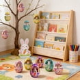 thumbnail image 5 of AZXY Easter Bunny Ornaments for Tree, 12Pcs 2D Flat Wooden Miniature Easter Hanging Decorations, Small Bunny with Easter Eggs Ornaments for Small Tree, Easter Party & Home Indoor Outdoor Decor, 5 of 6