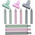 thumbnail image 1 of 12 Pcs Food Bag Clips, Plastic Food Storage Clips, Durable Chip Bag Clips, Sealing Bag Clips, for Food and Snack Bag, 3 Specifications (Pink, Gray, Green), 1 of 5
