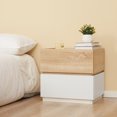 thumbnail image 2 of HOMCOM Bedside Table with 2 Stackable Drawers, Modern Nightstand, End Table for Bedroom, Natural, 2 of 10