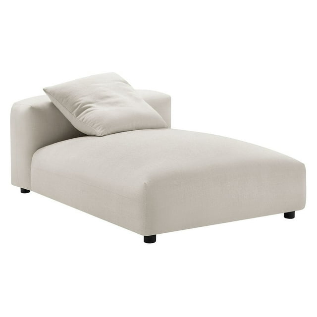 Solace Modular Upholstered Fabric Armless Chaise Lounge in Salt