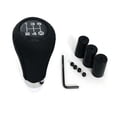 thumbnail image 1 of FlyFlise Car Manual Gear Shift Knob Shifter Black Leather Red Stitch 5 Speed, 1 of 8