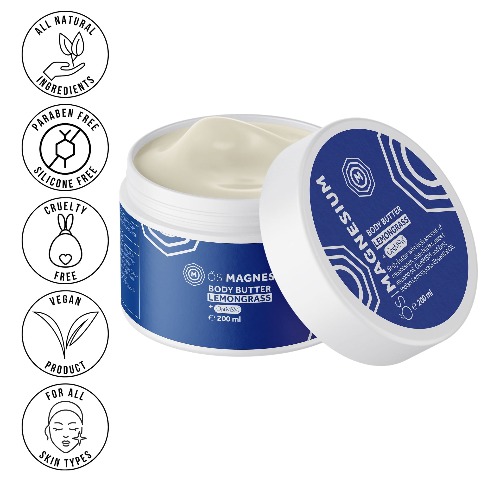 Osi Magnesium Body Butter + OptiMSM + Lemongrass - 6.76oz