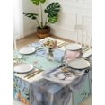 thumbnail image 3 of Easter Suqare Tablecloth - 54 x 54 Inch, Spring Bunny Easter Eggs Floral Beige Green Wood Waterproof & StainResistant Tablecloth, Washable Oil-proof Table Cover for Dining/Party/Wedding/Buffet, 3 of 9