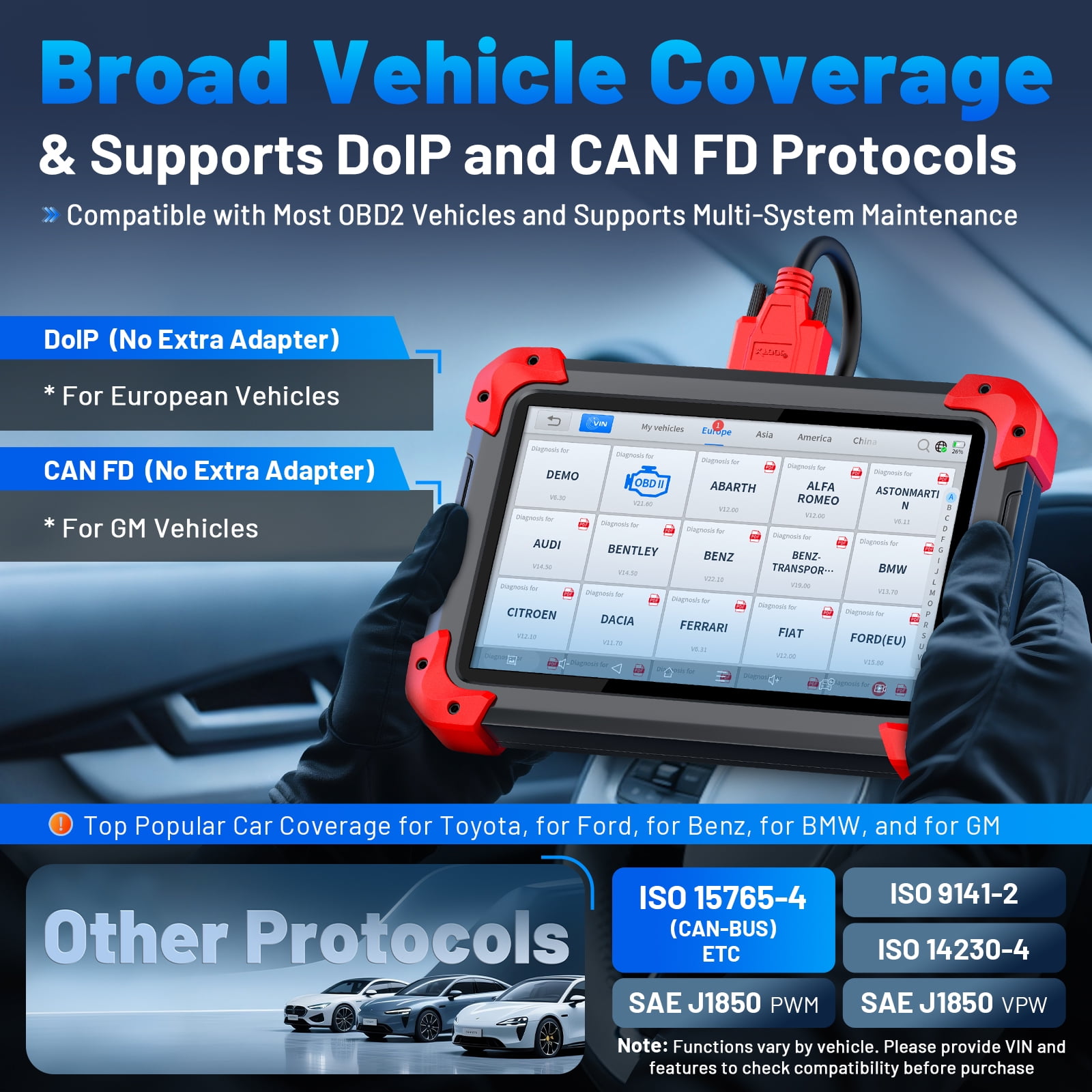 XTOOL D7 V2.0 Bi-Directional Scan Tool, Ai-Assisted OBD2 Scanner Car Code Reader with ECU Cod-ing, Full System Scan, 36+ Services