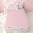 thumbnail image 4 of Erosebridal Cartoon Hearts Zipper Twin Comforter Sets with Fitted Sheet and 2 Pillowcases, Kawaii HeartZipper Bedding Set, Pink Reversible, Soft Pink, Pink Reversible, 4 of 7
