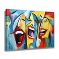 thumbnail image 2 of painting three figures with exaggerated facial expressions Poster Decorative Painting Canvas Wall Art Living Room Posters Bedroom Painting,Frame-style,08x12inch(20x30cm), 2 of 8