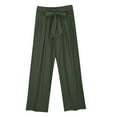 thumbnail image 5 of Linen Straight Leg Pants for Women, Spring Casual Lace-Up Trousers with All, Solid Color Wide Leg Palazzo Pants, Office Work Slacks, Business Casual Style Gifts | CSEONE,Dark Gray XL, 5 of 6
