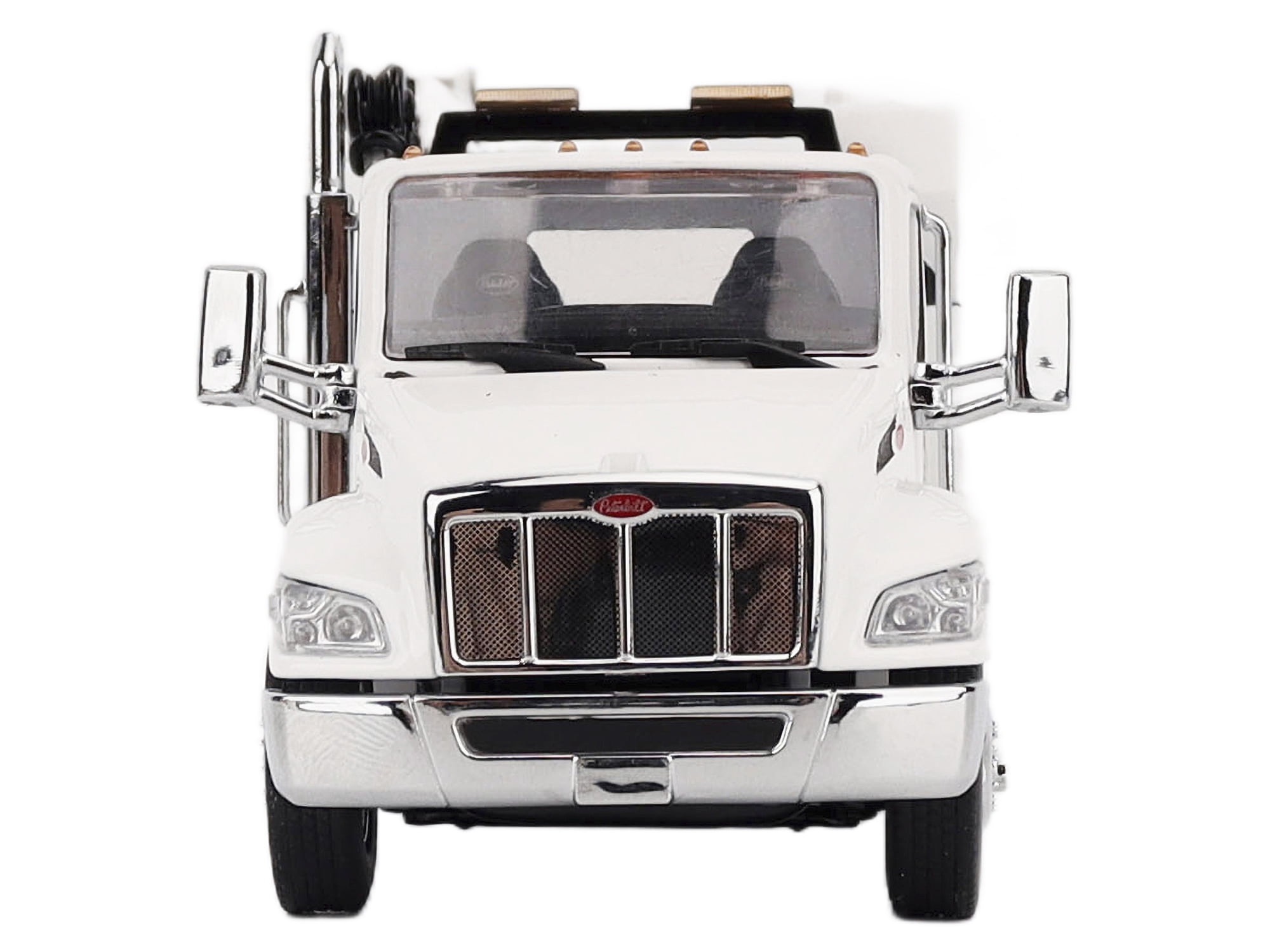 Peterbilt 536 Auto-Crane Titan 85-Body HC14-Crane Work Truck with Miller EnPak White 1/50 Diecast Model by Diecast Masters