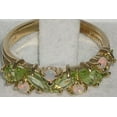 thumbnail image 4 of LBG British Made 14k Yellow Gold Natural Peridot & Opal Womens Eternity Ring - 33 size options, 4 of 5