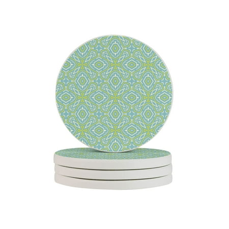 

Circular Drink Coasters Set Seamless Floral Ethnic Pattern Beautiful Home Decor Diatomite Heat-Resistant Diatomite Protect Table Countertop