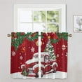 thumbnail image 1 of Innerwin Rideaux de Cuisine de Noël Poche de Tringle Panneaux Courts 1/2 Pcs Demi-Rideau Occultant Imprimé Floral de Luxe Bonhomme de Neige g 2 Pcs-Tier Rideau : L:27.5 Pieds'x H:36 Pieds', 1 of 1