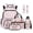 Axolotl Floral Music Notes, variant on Xixirimido Black Leopard Cheetah Print 6 in 1 Kids Backpack Set with Insulated Lunch Bag Pencil Case Water Bottle Sleeve Keychain Bookmark, 17 Inch School Bookbag for Boys Girls Back to School