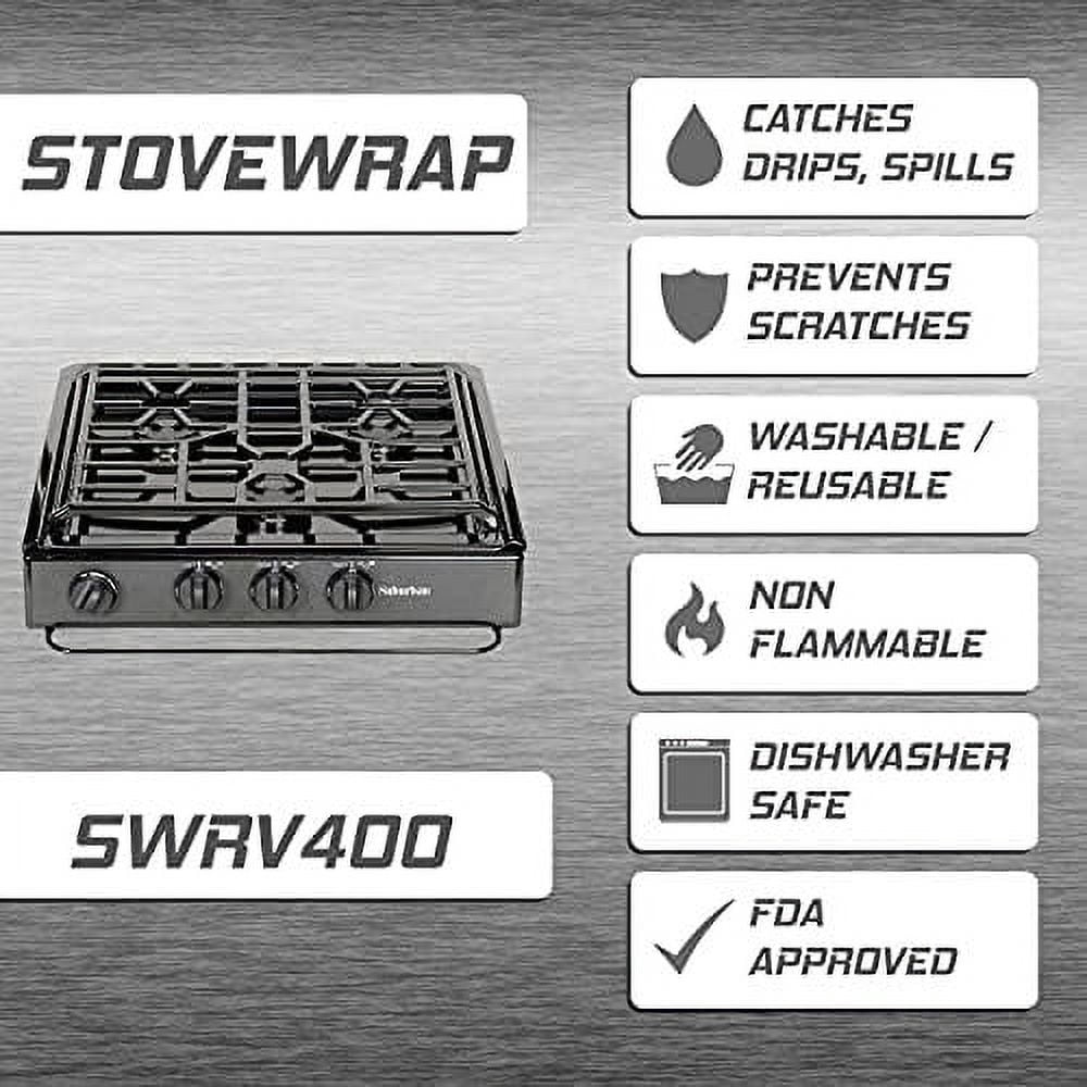Stove Wrap SWRV400 Stove Cover/Protector & Oven Liner - Precut to fit Suburban Triangle 3 Burner Stoves ONLY - Easy Clean/Heat Resistant - Nonstick/Washable/Reusable/Long Lasting
